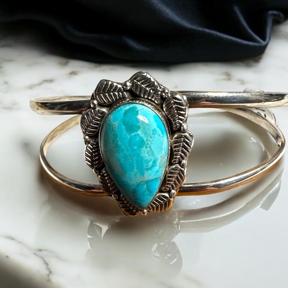 Blue Moon Turquoise Sterling Silver Cuff Bracelet - Picture 9 of 14